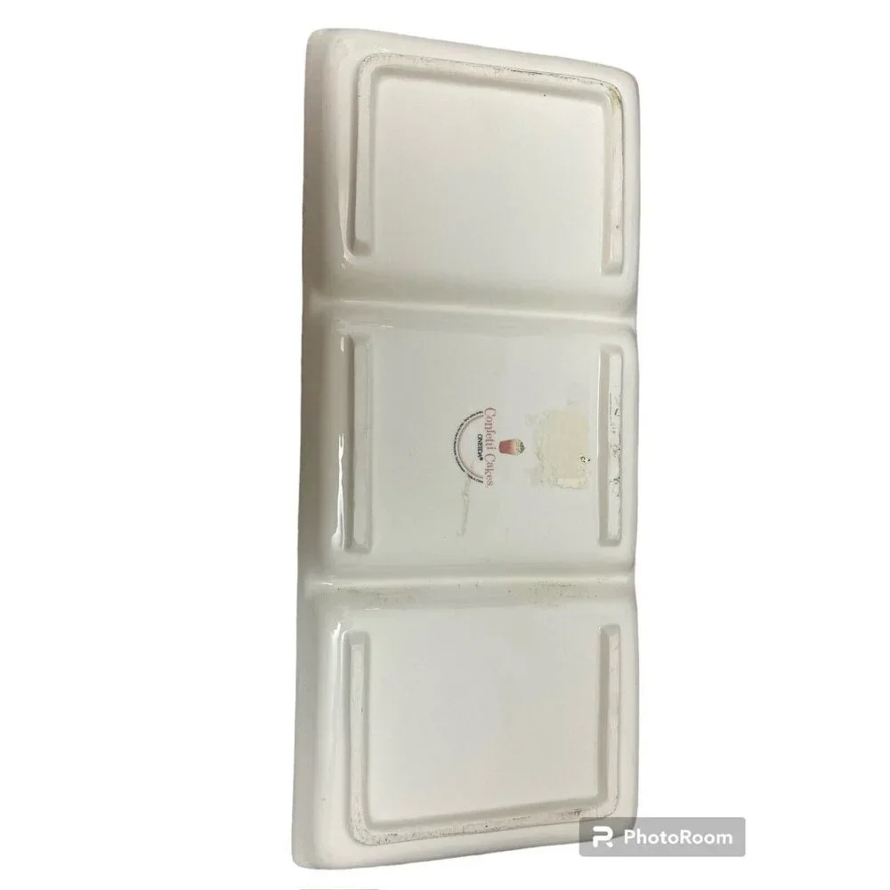 Dessert Plates Set, 3 W/ Serving Tray,‎ Oneida Sprinkles.